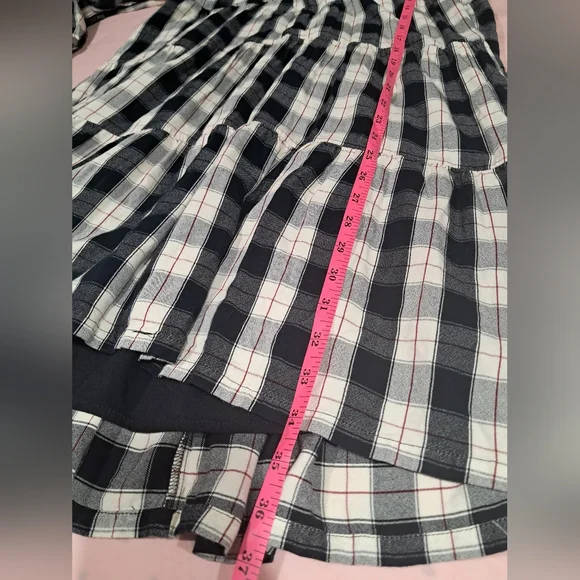 Maeve by Anthropologie Tiered Plaid Mini Dress - Size M Like New - Picture 3 of 16